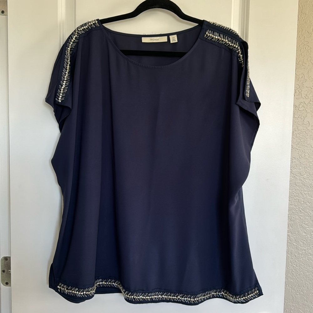 Sejour blue blouse with BLING